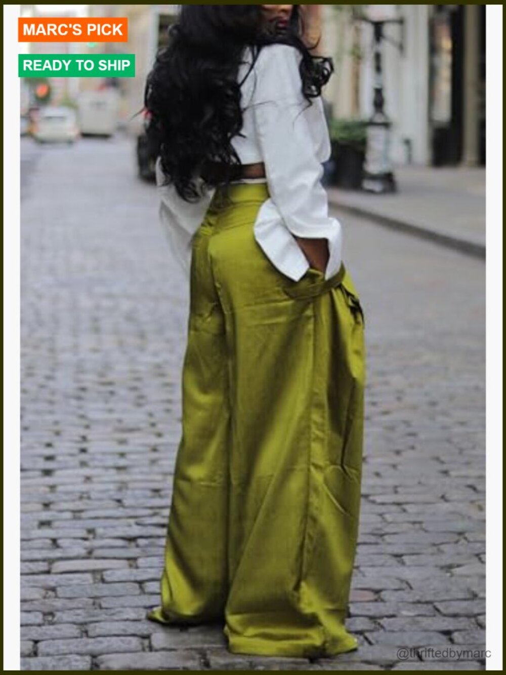 High Waisted Wide Leg Cargo Pants with Pockets - Picture 5 of 7